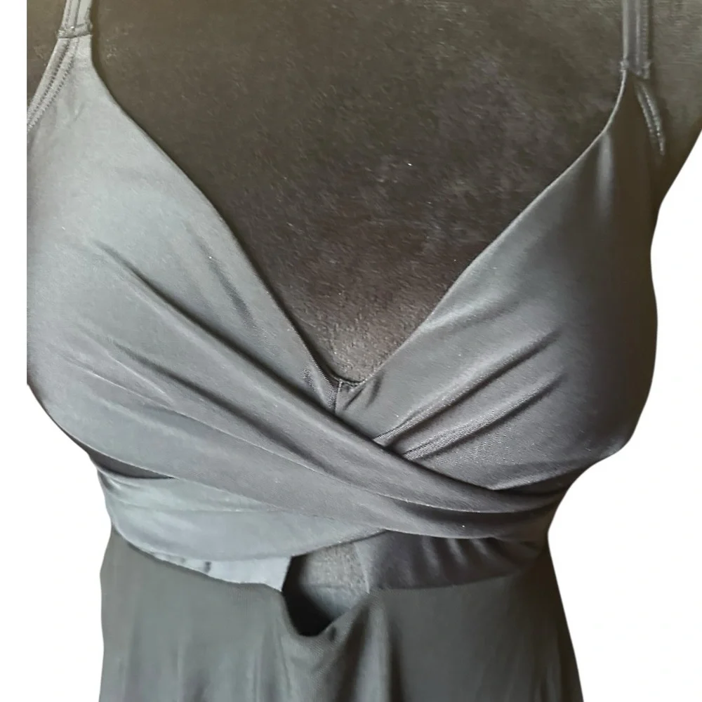 B2prity One-Piece Black Swim Dress Wrap Mesh Cutout – Size M NWT - Picture 5 of 13